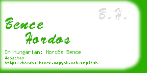 bence hordos business card