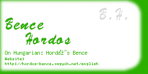 bence hordos business card